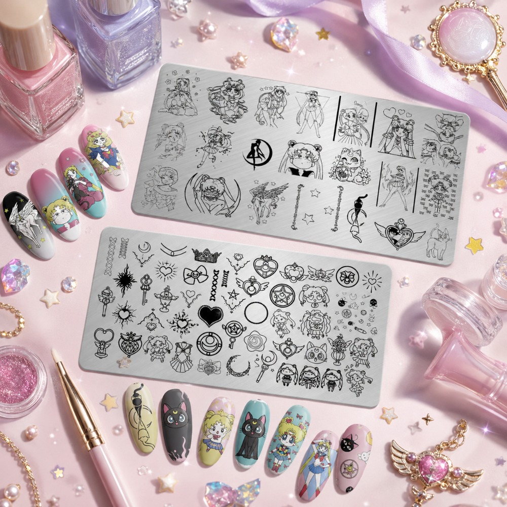 Nail Art Maroon - Sailor Moon Anime Tırnak Damgalama Plakası,
