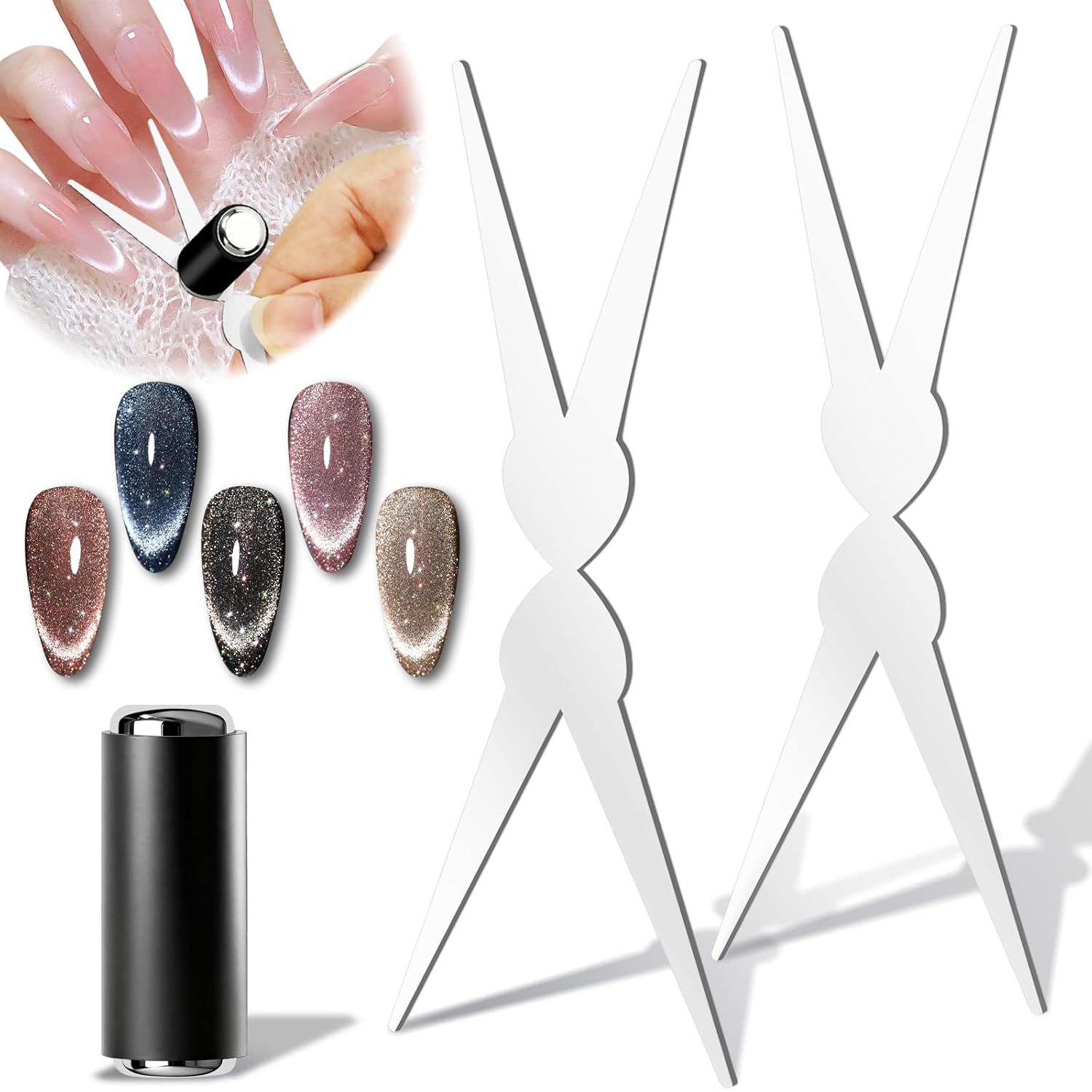 Nail Art Full Color - 3D Çift Başlı Tırnaklar Fransız Şekli