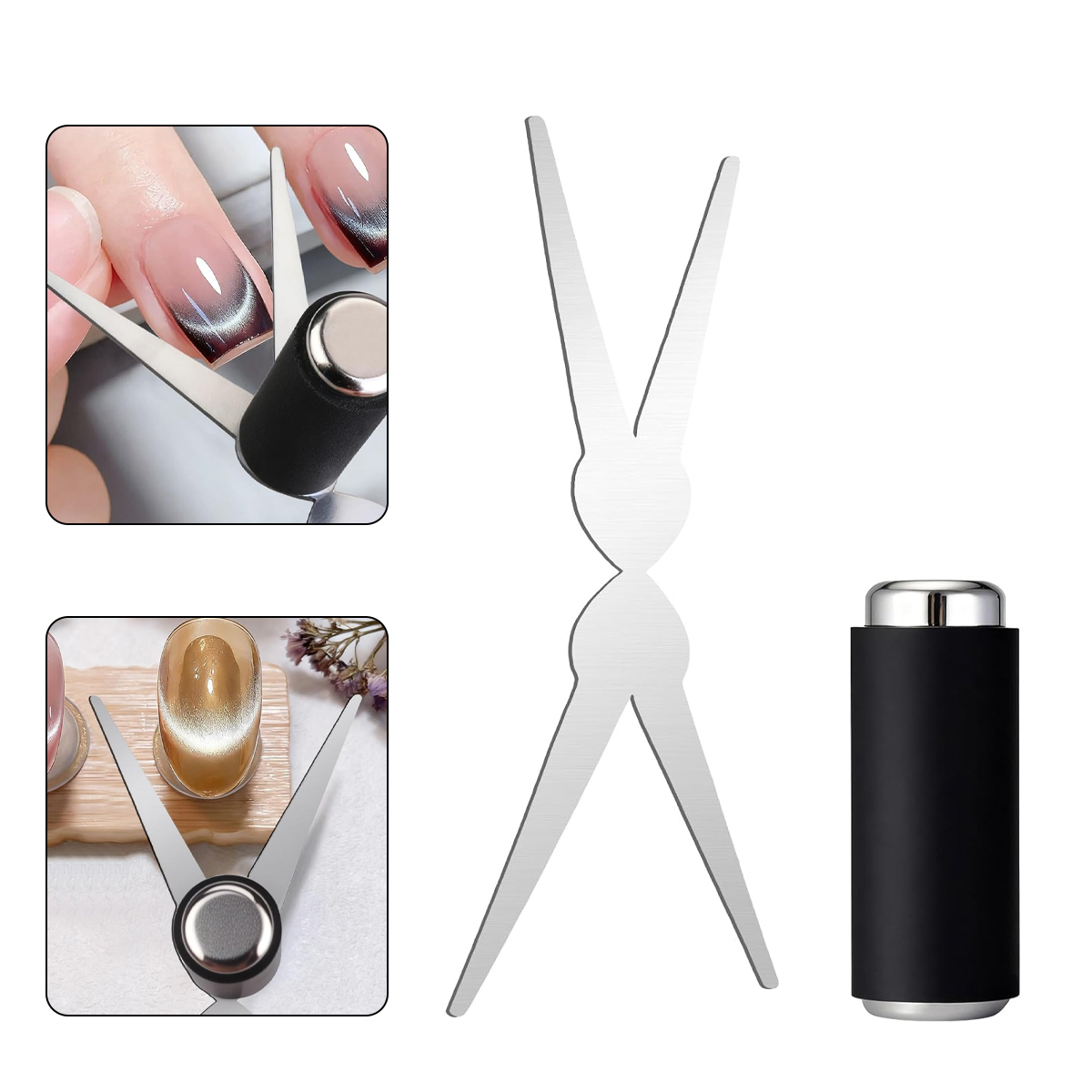 Nail Art Full Color - Çift Başlı Fransız Tırnak Sanatı Mıknatıs