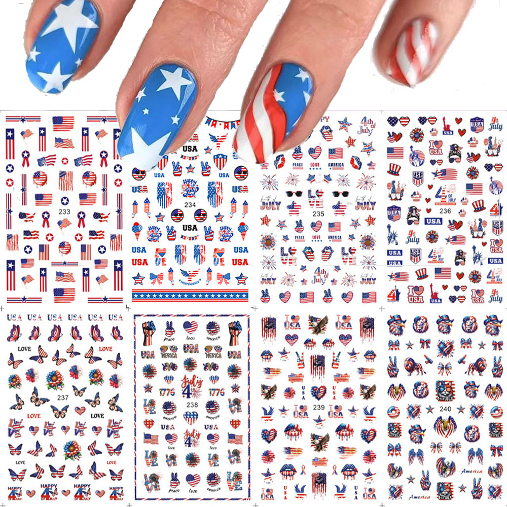 Nail Art France - 1 Adet 3D Bağımsızlık Günü ABD