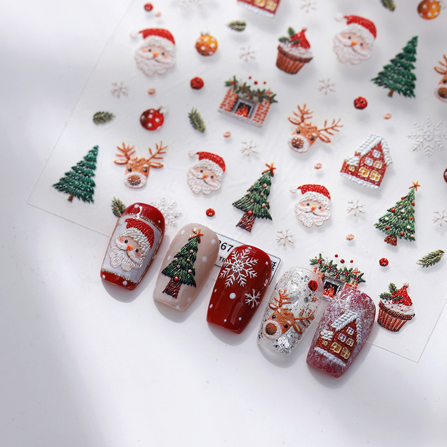 Nail Art Xmas Tree - Sevimli Noel Ayısı ve Zencefilli Kurabiye