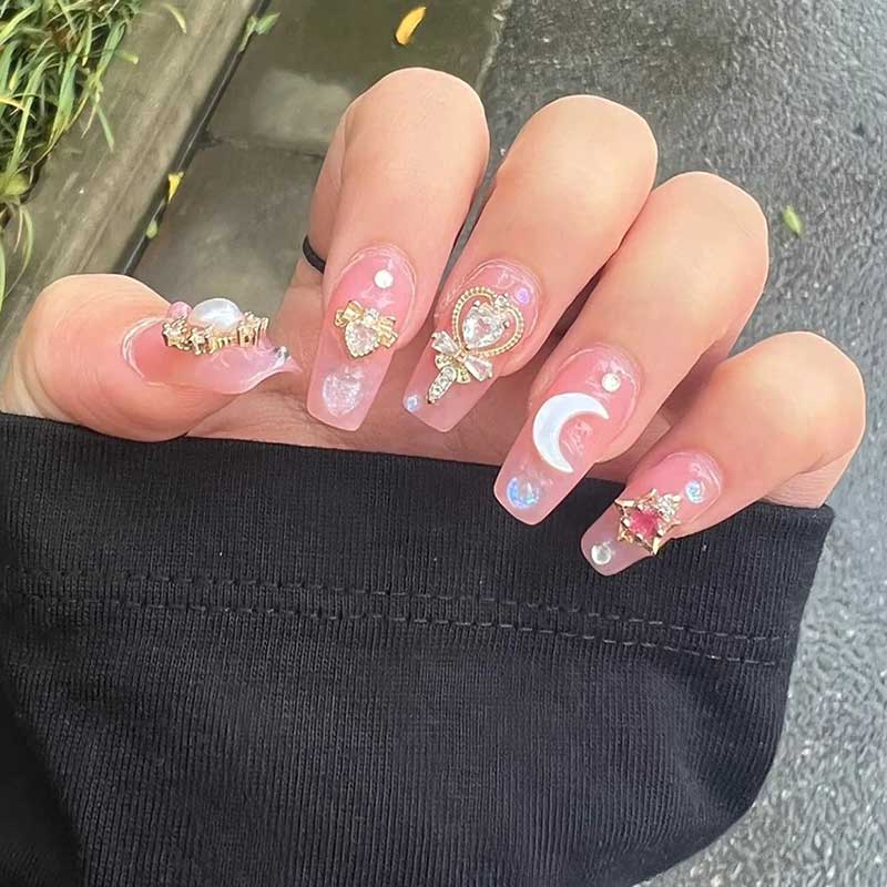 24 adet/kutu lüks pembe uzun t - Nail Art Maroon incelemesi ve fiyatı