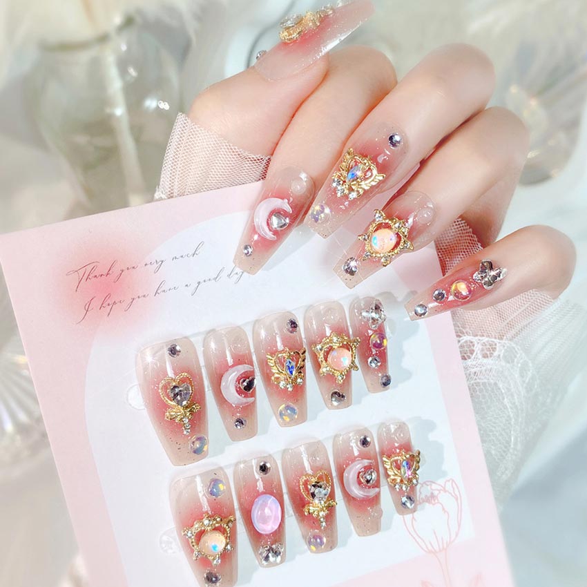 24 adet/kutu lüks pembe uzun t - Nail Art Maroon incelemesi ve fiyatı