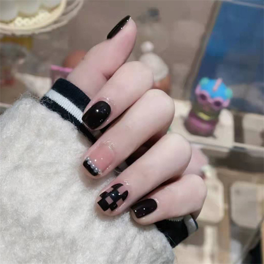 24 adet kısa akrilik altın kal - Nail Art Maroon incelemesi ve fiyatı