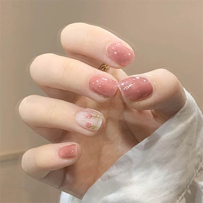 24 adet kısa akrilik altın kal - Nail Art Maroon incelemesi ve fiyatı