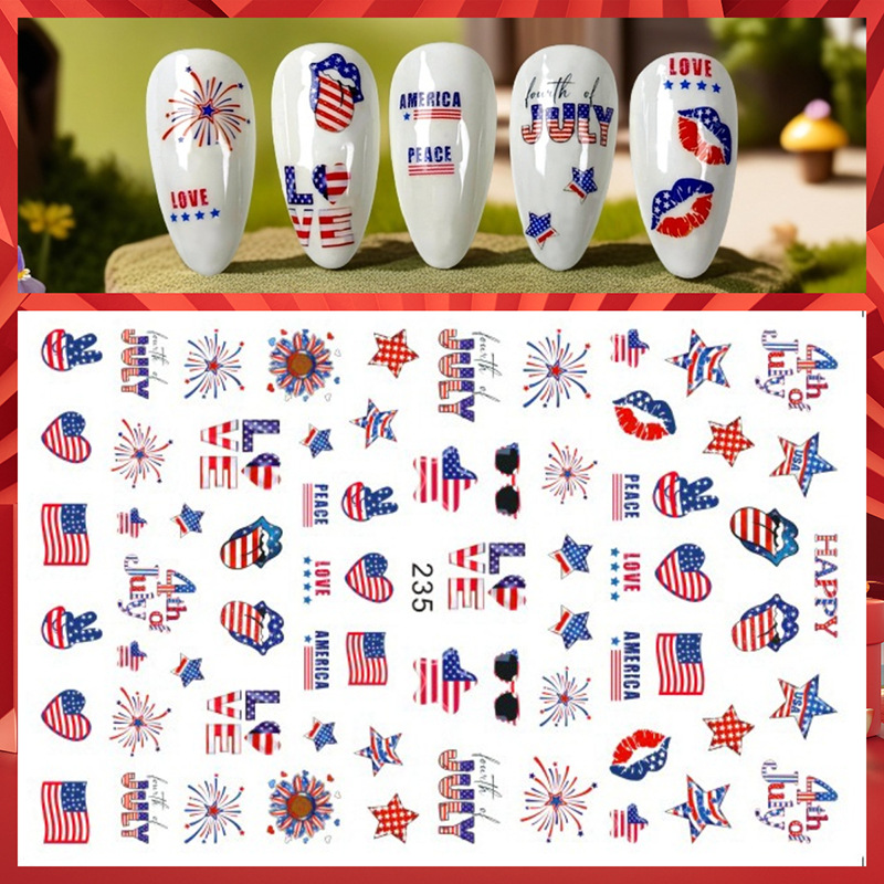 1 Sayfalık 4 Temmuz Tırnak Çık - Nail Art France incelemesi ve fiyatı