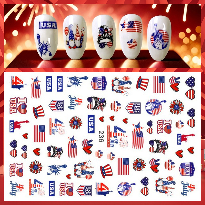 1 Sayfalık 4 Temmuz Tırnak Çık - Nail Art France incelemesi ve fiyatı