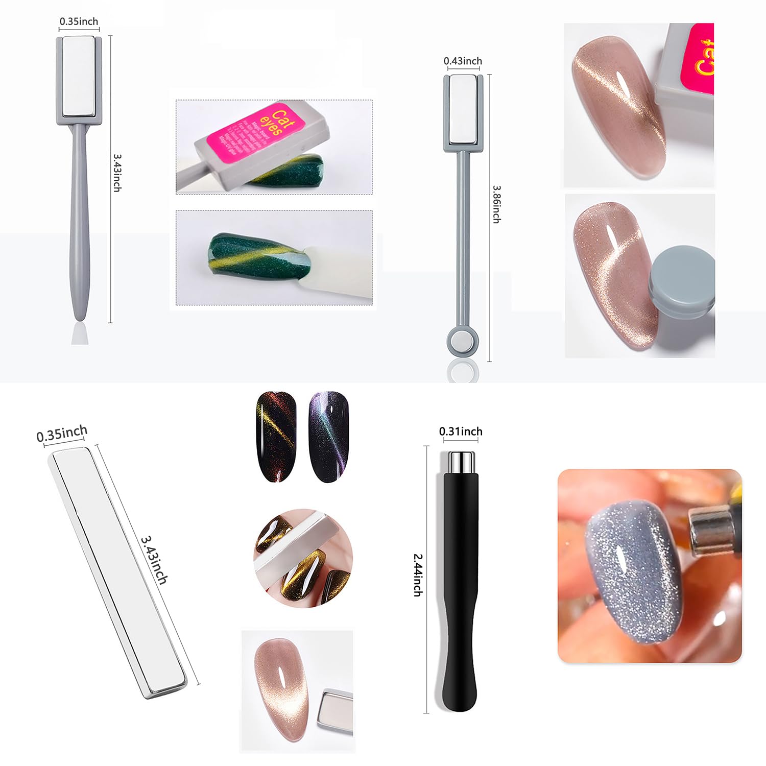 10 Adet Kedi Gözü Mıknatıs Set - Nail Art Full Color incelemesi ve fiyatı