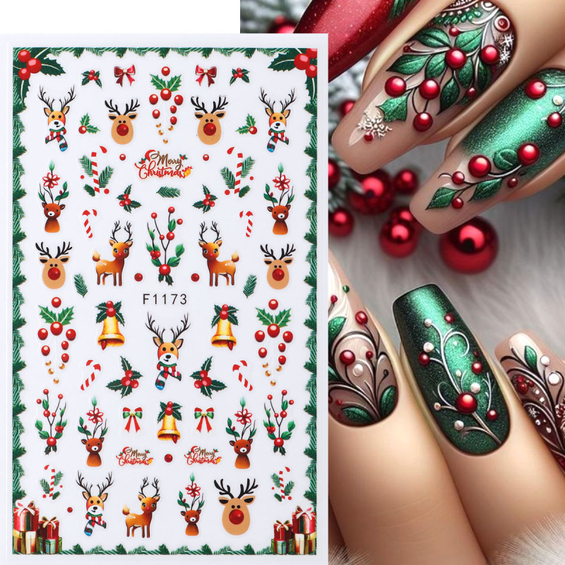 2 adet Şenlikli Noel Tırnak Çı - Nail Art Xmas Tree incelemesi ve fiyatı