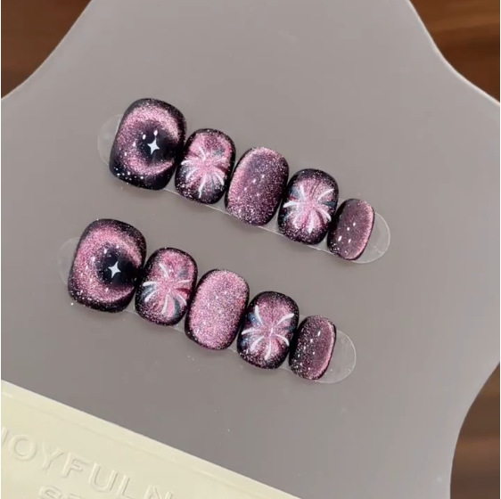 10 Adet Mor Kısa Yuvarlak Başl - Nail Art Simple incelemesi ve fiyatı
