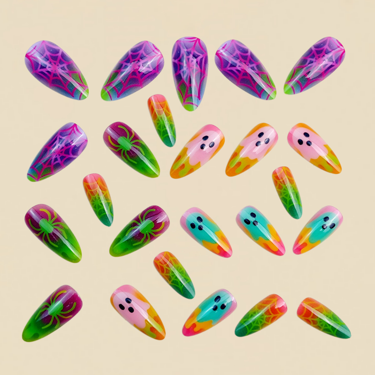 Neon Degrade Renkli Cadılar Ba - Nail Art Full Color incelemesi ve fiyatı