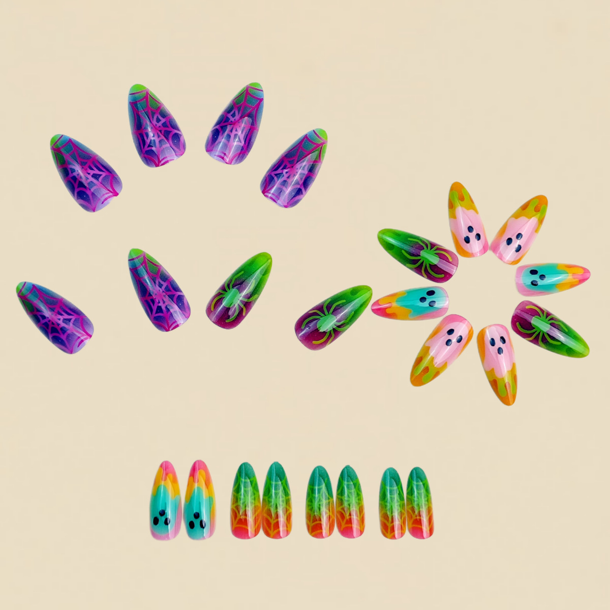 Neon Degrade Renkli Cadılar Ba - Nail Art Full Color incelemesi ve fiyatı